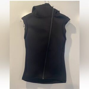 BOOM BOOM Athletica Scuba Hooded Hoodie Running Vest Black Womens Medium